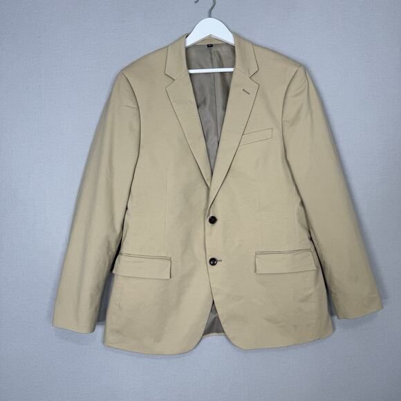 J.Crew Slim-Fit Thompson TruTemp365 Blazer Mens 42R Tan Suit Jacket Sport Coat - Picture 1 of 15